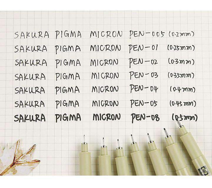 SAKURA 1pcs Micron Pen Multicolor 0.25mm 0.45mm Marker Pen Watercolor  Markers Liners for Drawing
